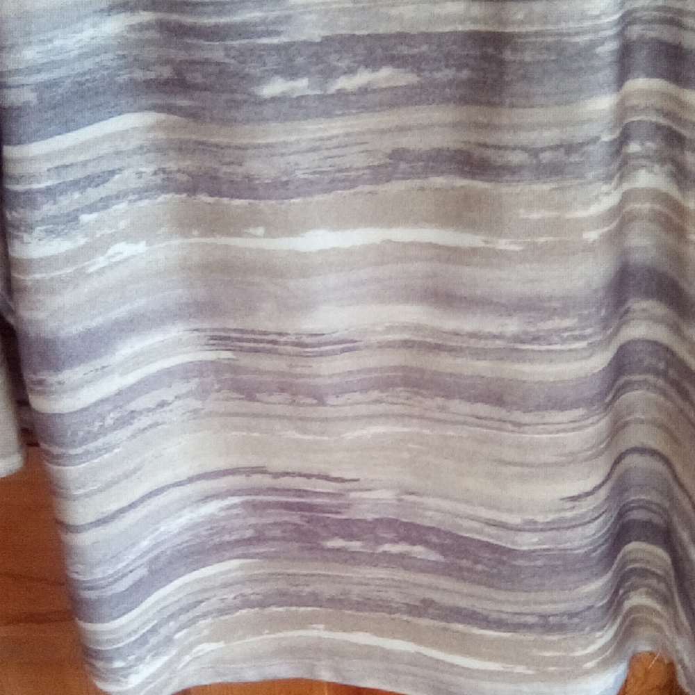 Ruby Rd. Women's Blouse in Subtle Gray and Cream - Picture 14 of 15